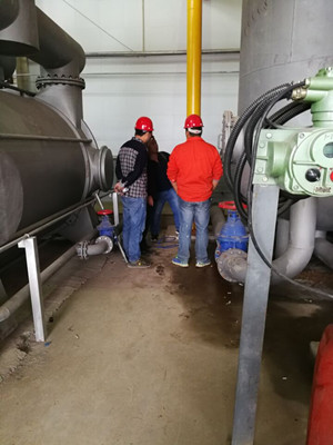 天工公司安装一部孟村矿瓦斯泵站2号系统1号泵顺利试运转