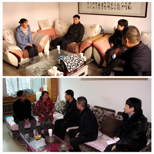 建设集团联合党委副书记、纪委书记、工会主席侯本英为铜煤公司困难职工送来冬日温暖