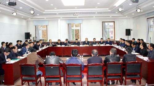 公司领导刘合理参加陕煤建设铜煤公司党支部书记例会