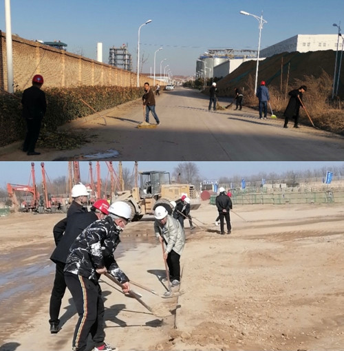 天工公司土建第十二项目部扫出新年新气象