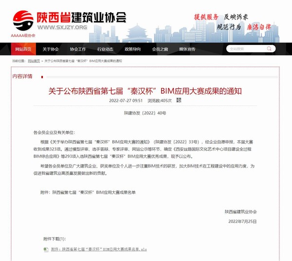 陕煤建设在陕西省第七届“秦汉杯” BIM应用大赛中创历史佳绩