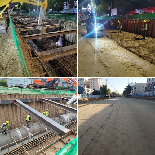 陕煤建设上郡北路道路综合整治提升工程:倒排工期抢进度 加班加点施工忙