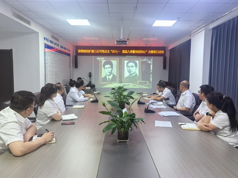 陕煤建设矿建三公司党总支开展“庆七一 重温入党誓词话初心”主题党日活动