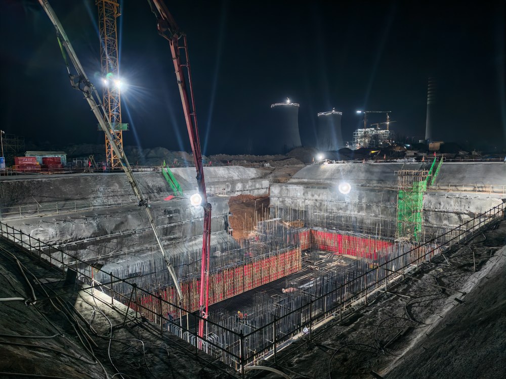 36小时浇筑3859方混凝土,陕煤建设韩城分公司土建十六项目部以“硬核”实力铸就信阳电厂钢铁脊梁